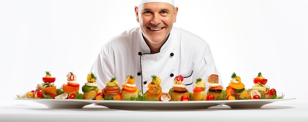 kuchar ukazuje jedlo